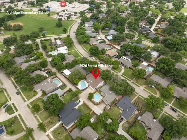 bird's eye view featuring a residential view