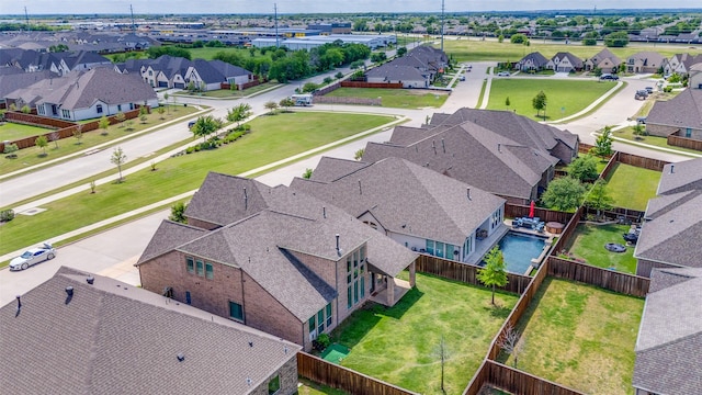 drone / aerial view with a residential view