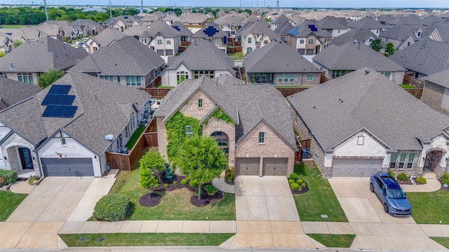 bird's eye view with a residential view