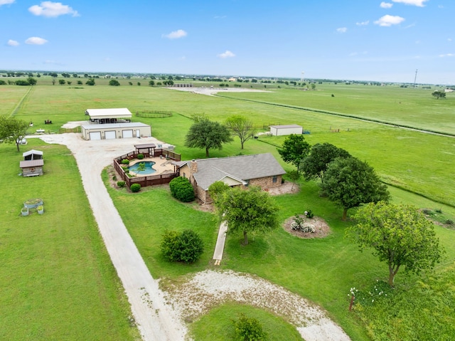 drone / aerial view featuring a rural view