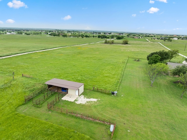 aerial view with a rural view