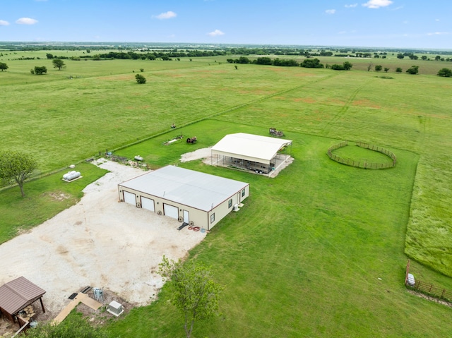 drone / aerial view with a rural view