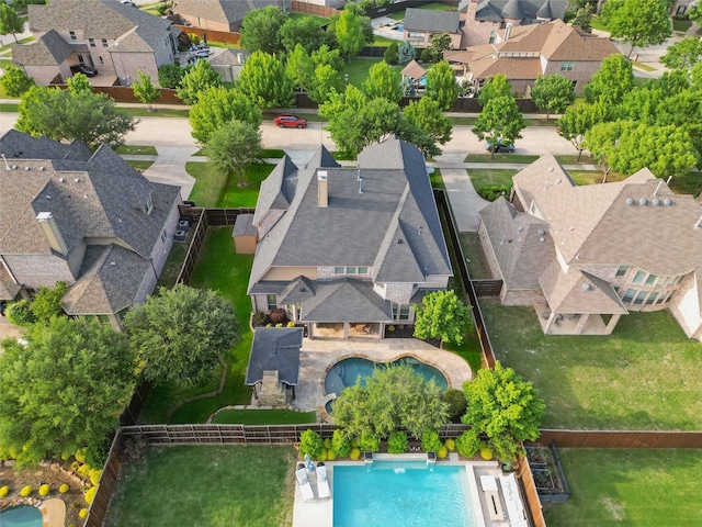 birds eye view of property featuring a residential view