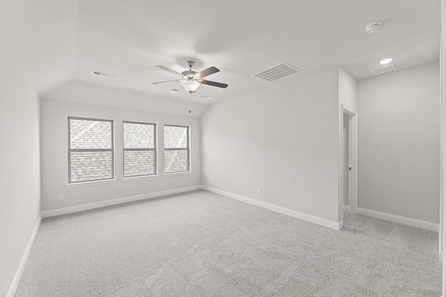 4327 Hudson St, Fate, TX 75087 - unfurnished room featuring carpet flooring, ceiling fan, baseboards, vaulted ceiling, and a smoke detector