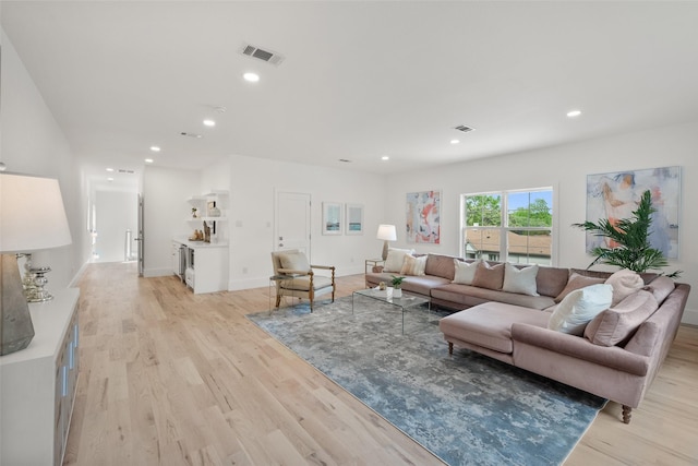 4401 El Campo Ave, Fort Worth, TX 76107 - living area featuring light wood-style flooring and recessed lighting