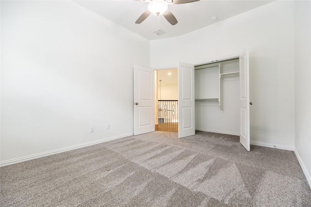 5521 Riverside Ln, Mckinney, TX 75070 - unfurnished bedroom featuring carpet floors, baseboards, a ceiling fan, and a closet