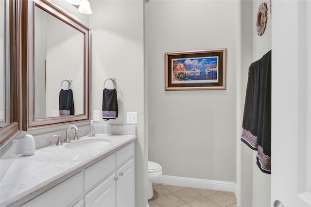 602 Limmerhill Dr, Rockwall, TX 75087 - bathroom with tile patterned flooring, baseboards, toilet, and vanity