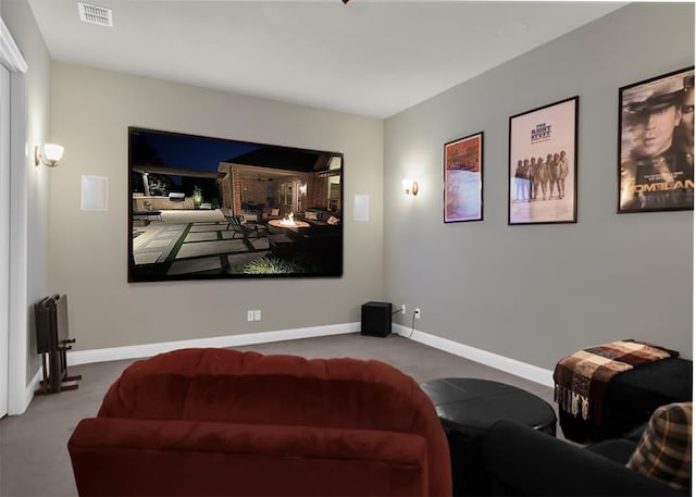 602 Limmerhill Dr, Rockwall, TX 75087 - home theater room featuring carpet floors, baseboards, and visible vents