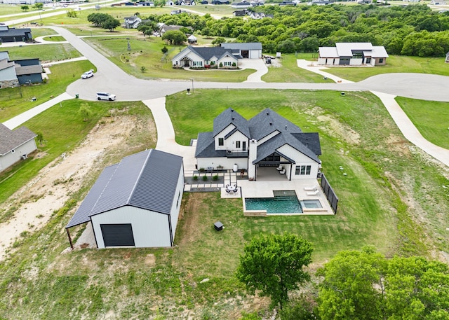 drone / aerial view with a residential view