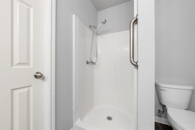 full bath with a shower and toilet