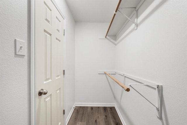 spacious closet with wood finished floors