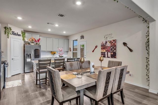 2561 Pettus Dr, Forney, TX 75126 - dining space with recessed lighting, baseboards, visible vents, and light wood-style flooring