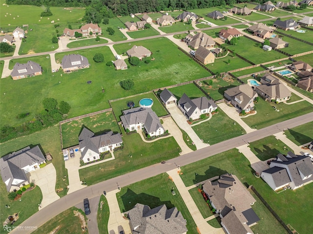 drone / aerial view with a residential view