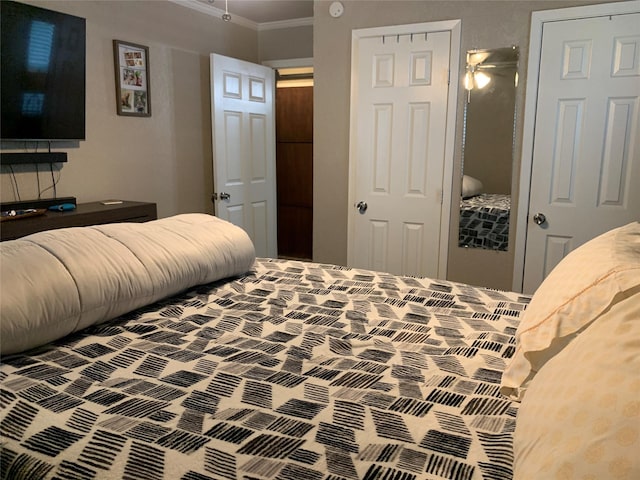 bedroom featuring ornamental molding