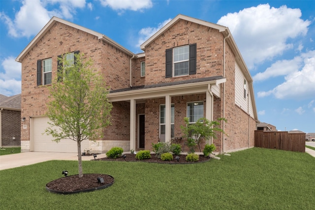 600 Goldenrod Ln, Princeton, TX 75407 - view of front of house with concrete driveway, brick siding, an attached garage, and a front yard
