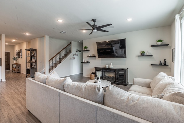 600 Goldenrod Ln, Princeton, TX 75407 - living area with a ceiling fan, baseboards, recessed lighting, and light wood finished floors