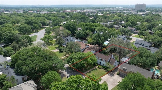 aerial view featuring a residential view
