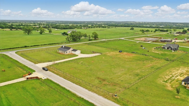 bird's eye view with a rural view