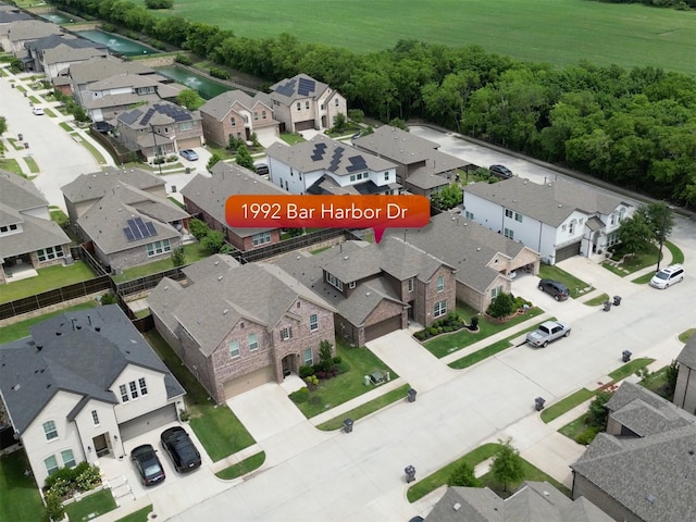 aerial view featuring a residential view