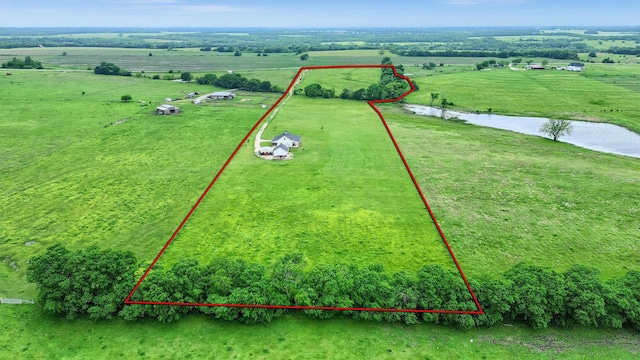 aerial view with a rural view