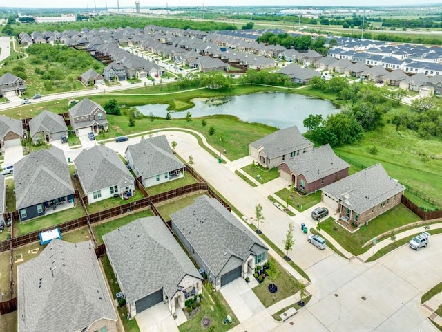 3517 Triumph Dr, Denton, TX 76207 - drone / aerial view featuring a water view and a residential view