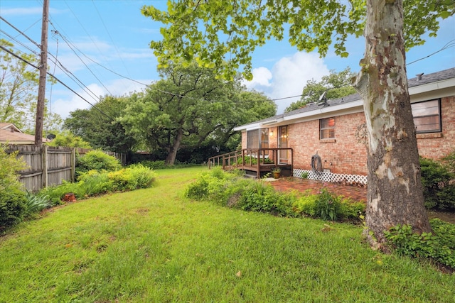 605 Clebud Dr, Euless, TX 76040 - view of yard with a wooden deck