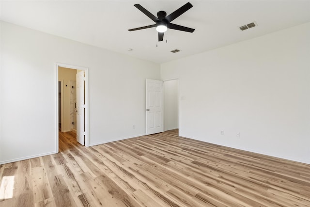 4413 Blackberry Rd, Melissa, TX 75454 - unfurnished bedroom with light wood-style flooring, ceiling fan, baseboards, and ensuite bath