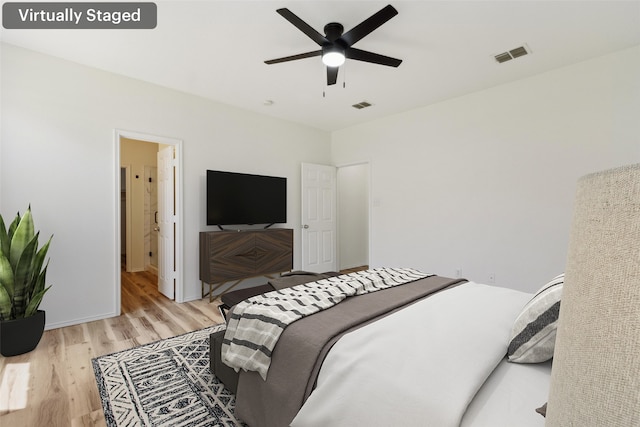 4413 Blackberry Rd, Melissa, TX 75454 - bedroom featuring wood finished floors, a ceiling fan, and baseboards