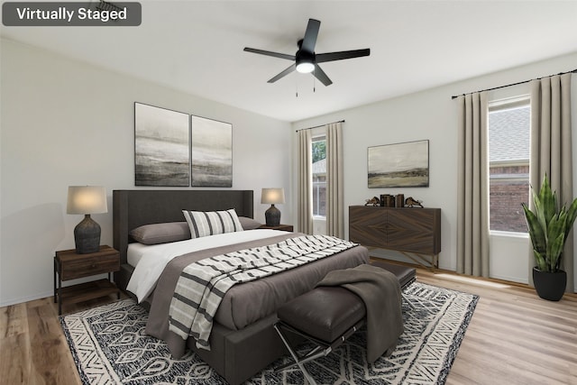 4413 Blackberry Rd, Melissa, TX 75454 - bedroom featuring wood finished floors, baseboards, and a ceiling fan