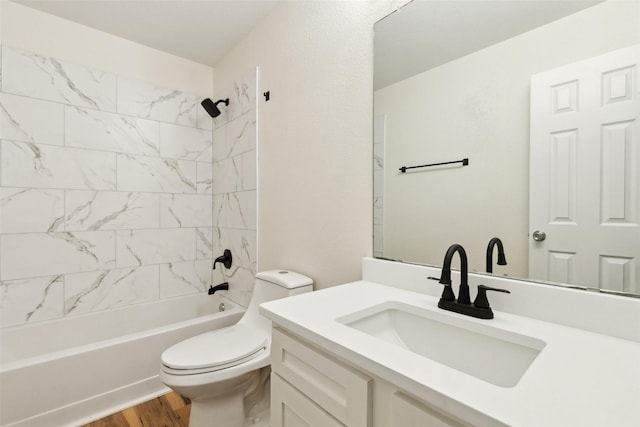4413 Blackberry Rd, Melissa, TX 75454 - full bath with toilet, wood finished floors, vanity, and shower / tub combination