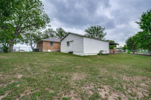 view of yard with fence