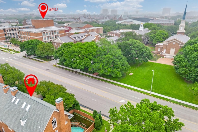3400 Shenandoah St, University Park, TX 75205 - birds eye view of property with a city view