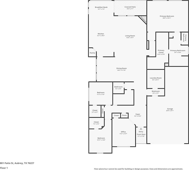 801 Patio St, Little Elm, TX 76227 - room layout