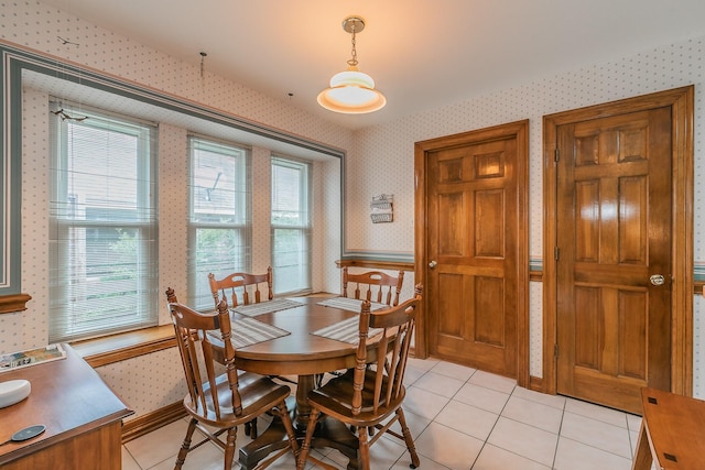 7917 Kendra Ln, North Richland Hills, TX 76182 - dining area featuring wallpapered walls and light tile patterned floors
