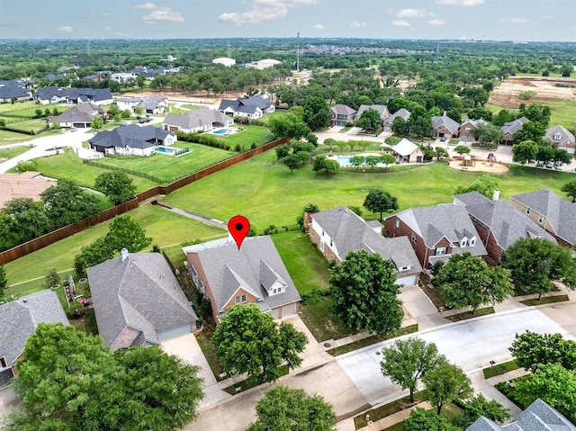 drone / aerial view featuring a residential view