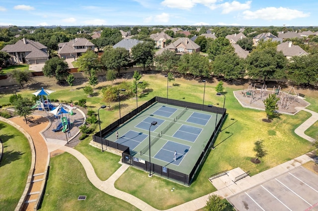 drone / aerial view with a residential view