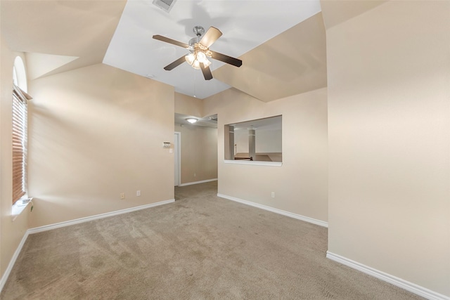 2806 Glenwick Ct, Richardson, TX 75082 - carpeted empty room featuring lofted ceiling, a ceiling fan, and baseboards