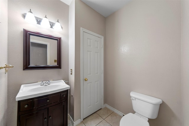 2806 Glenwick Ct, Richardson, TX 75082 - bathroom with tile patterned floors, vanity, toilet, and baseboards