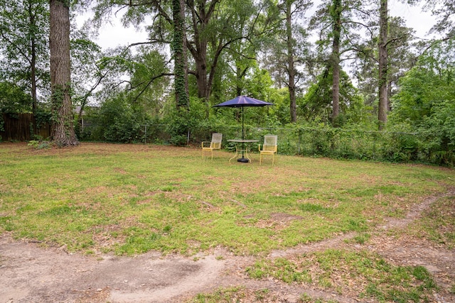 view of yard with fence