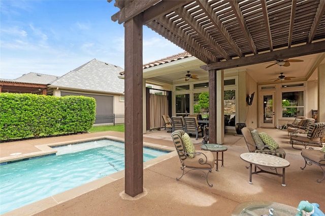 5916 River Highlands Dr, Mckinney, TX 75070 - view of pool featuring a ceiling fan and a patio area