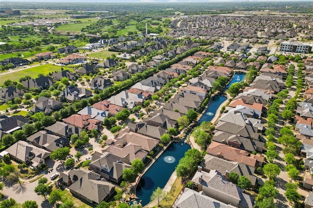 5916 River Highlands Dr, Mckinney, TX 75070 - aerial view of property and surrounding area with a large body of water and nearby suburban area