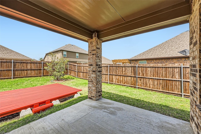 view of patio featuring a fenced backyard