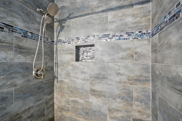 interior details with tiled shower