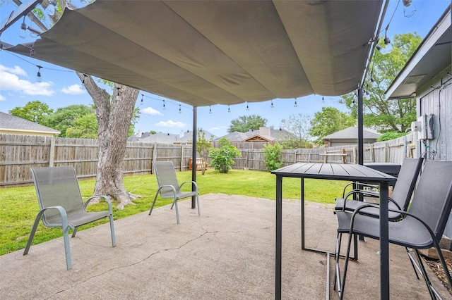 view of patio / terrace with a fenced backyard