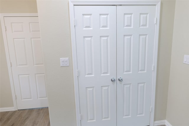 details with baseboards and wood finished floors