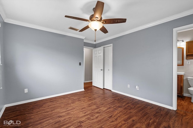 230 Peyton Colquitt Pl, Shreveport, LA 71115 - unfurnished bedroom featuring baseboards, dark wood-type flooring, and visible vents