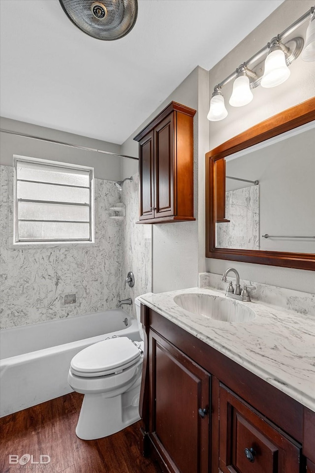 230 Peyton Colquitt Pl, Shreveport, LA 71115 - bathroom with vanity, wood finished floors, bathing tub / shower combination, and toilet