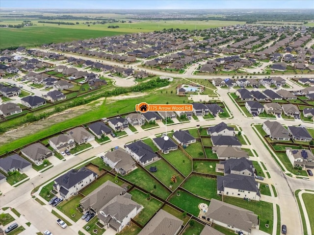 aerial view with a residential view