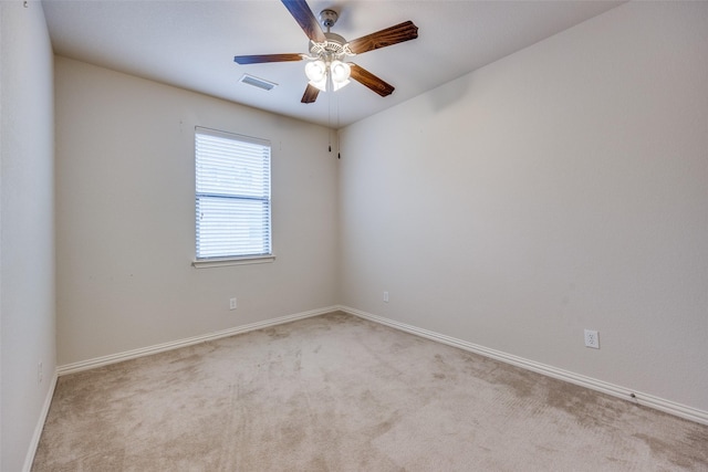 217 Brick Row Dr, Richardson, TX 75081 - spare room with baseboards, ceiling fan, carpet flooring, and visible vents