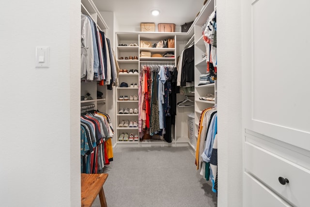 spacious closet with carpet flooring